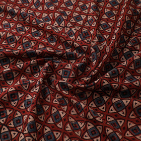 Kutch Hand Block Print Natural Dyed Cotton Ajrakh Fabric 13