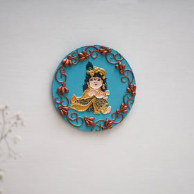 Krishna - handpainted clay art wall frame 14 - handcrafted