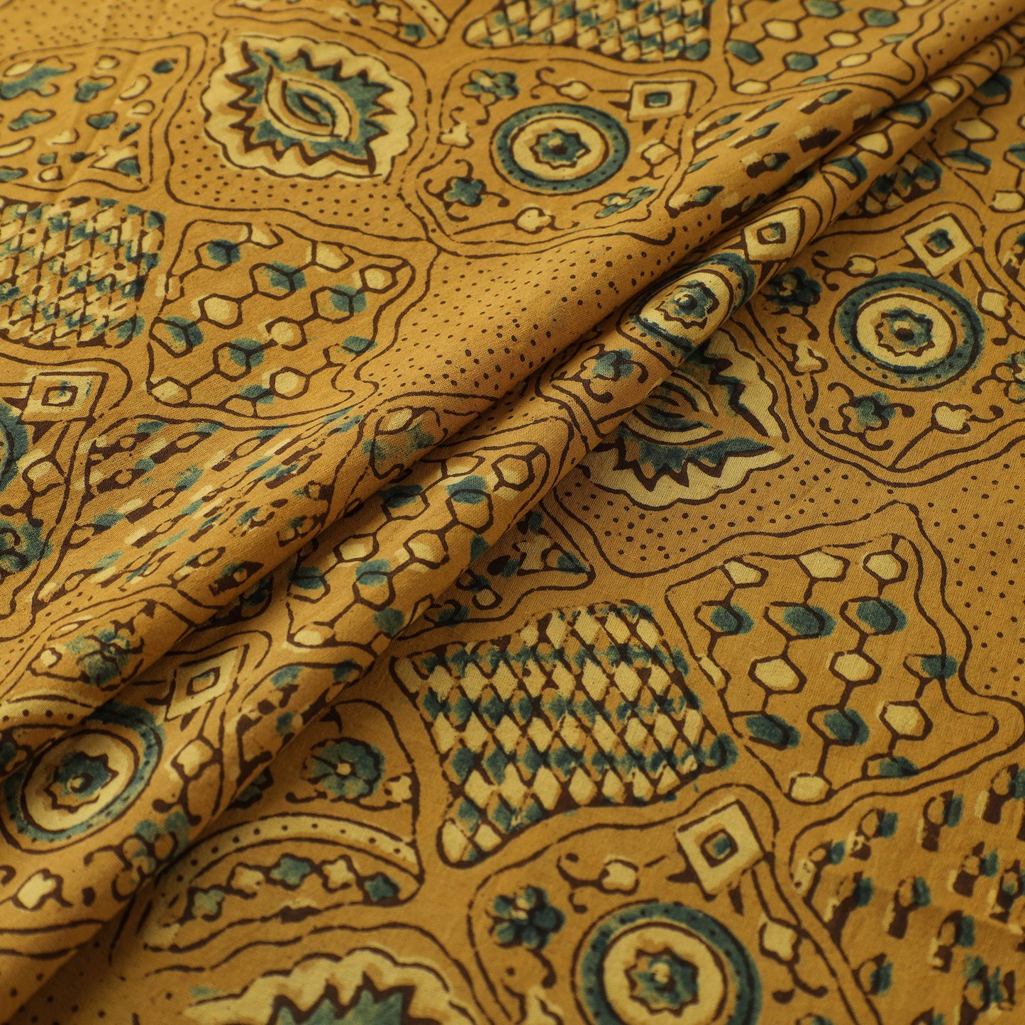 Kutch Hand Block Print Natural Dyed Cotton Ajrakh Fabric 15