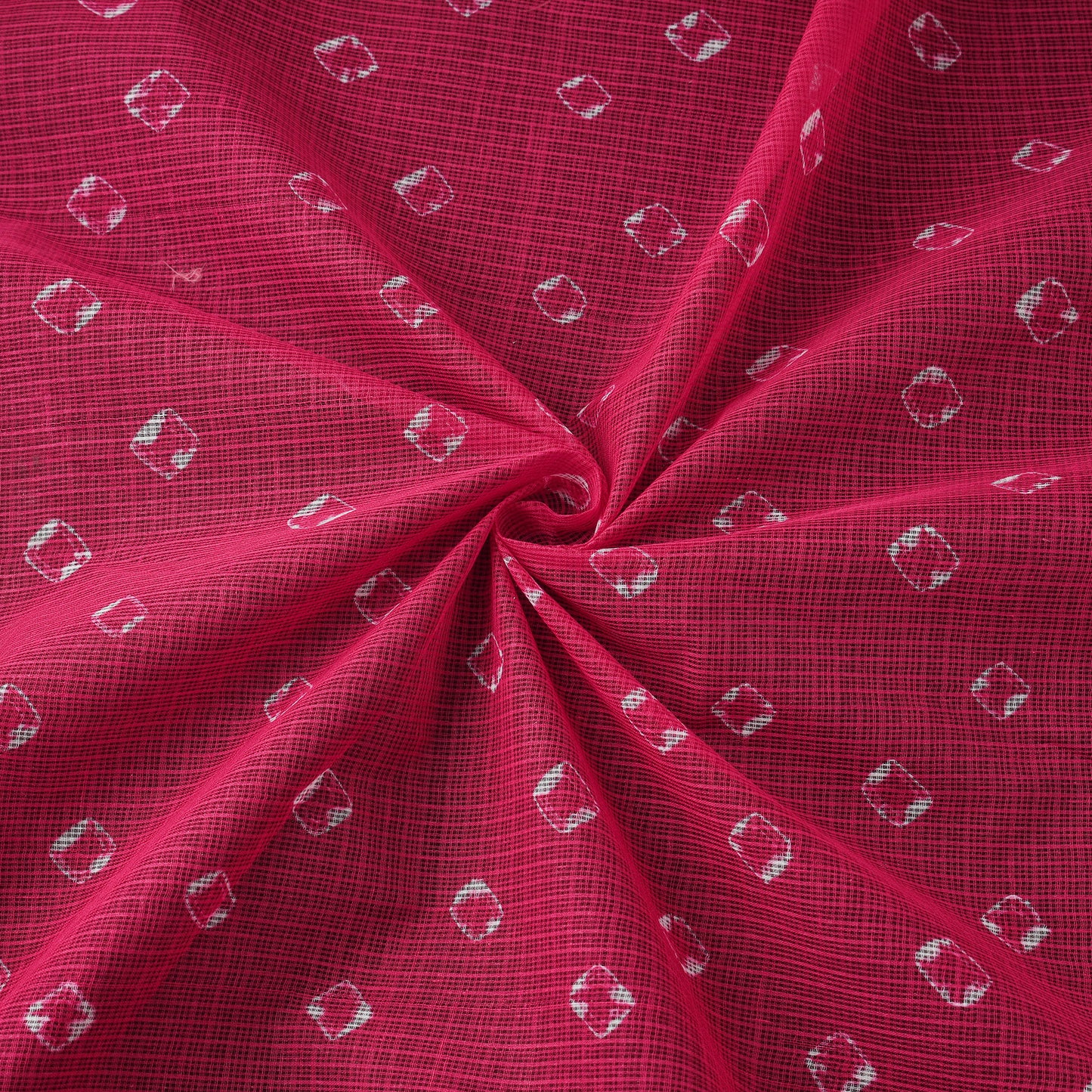 Pink - Kota Doria Cotton Bandhani Tie-Dye Fabric 22