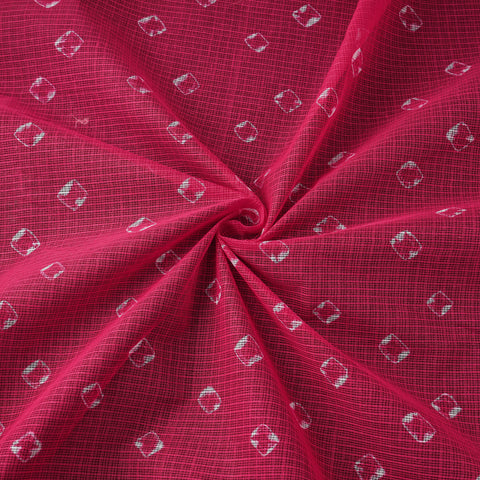Pink - Kota Doria Cotton Bandhani Tie-Dye Fabric 22