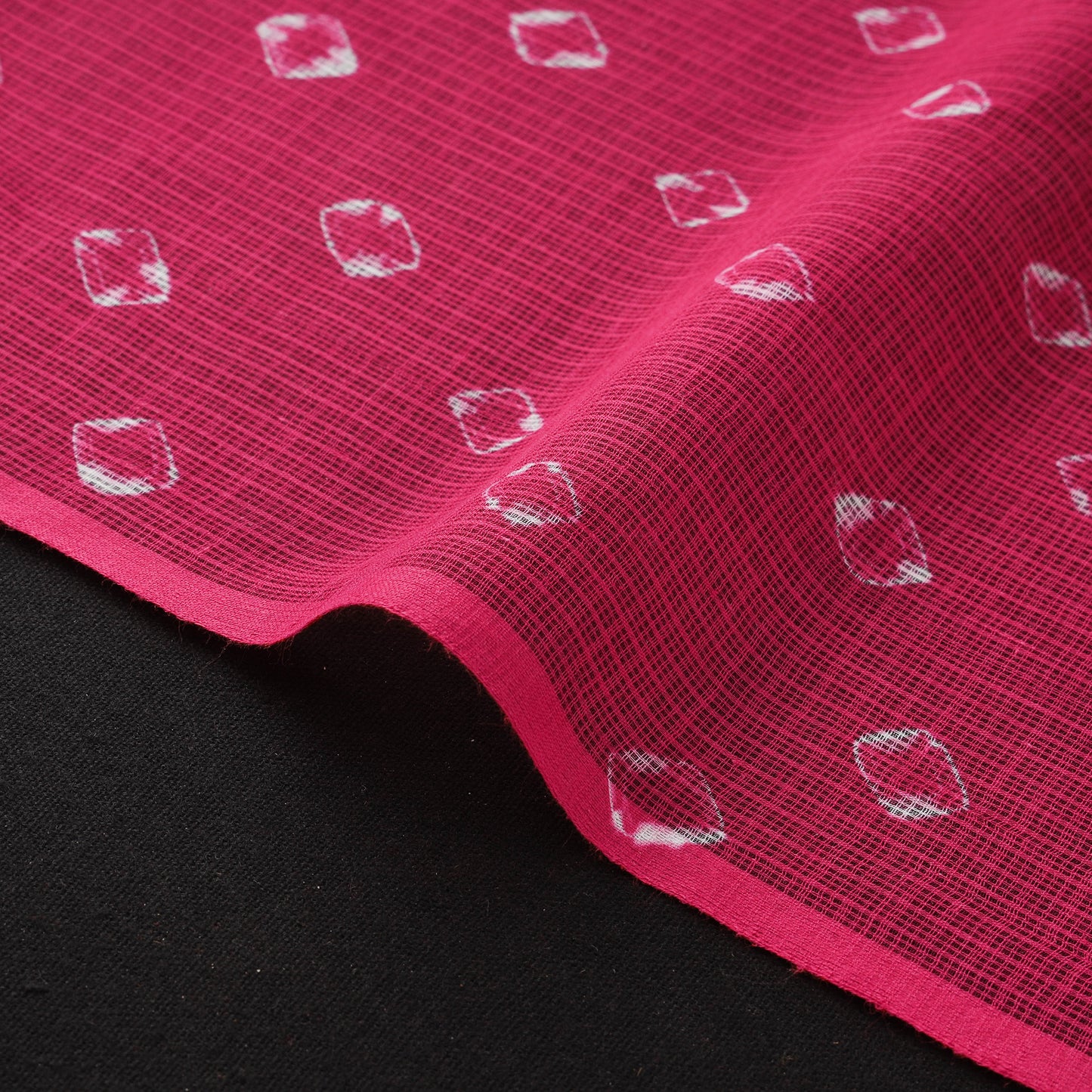 Pink - Kota Doria Cotton Bandhani Tie-Dye Fabric 22