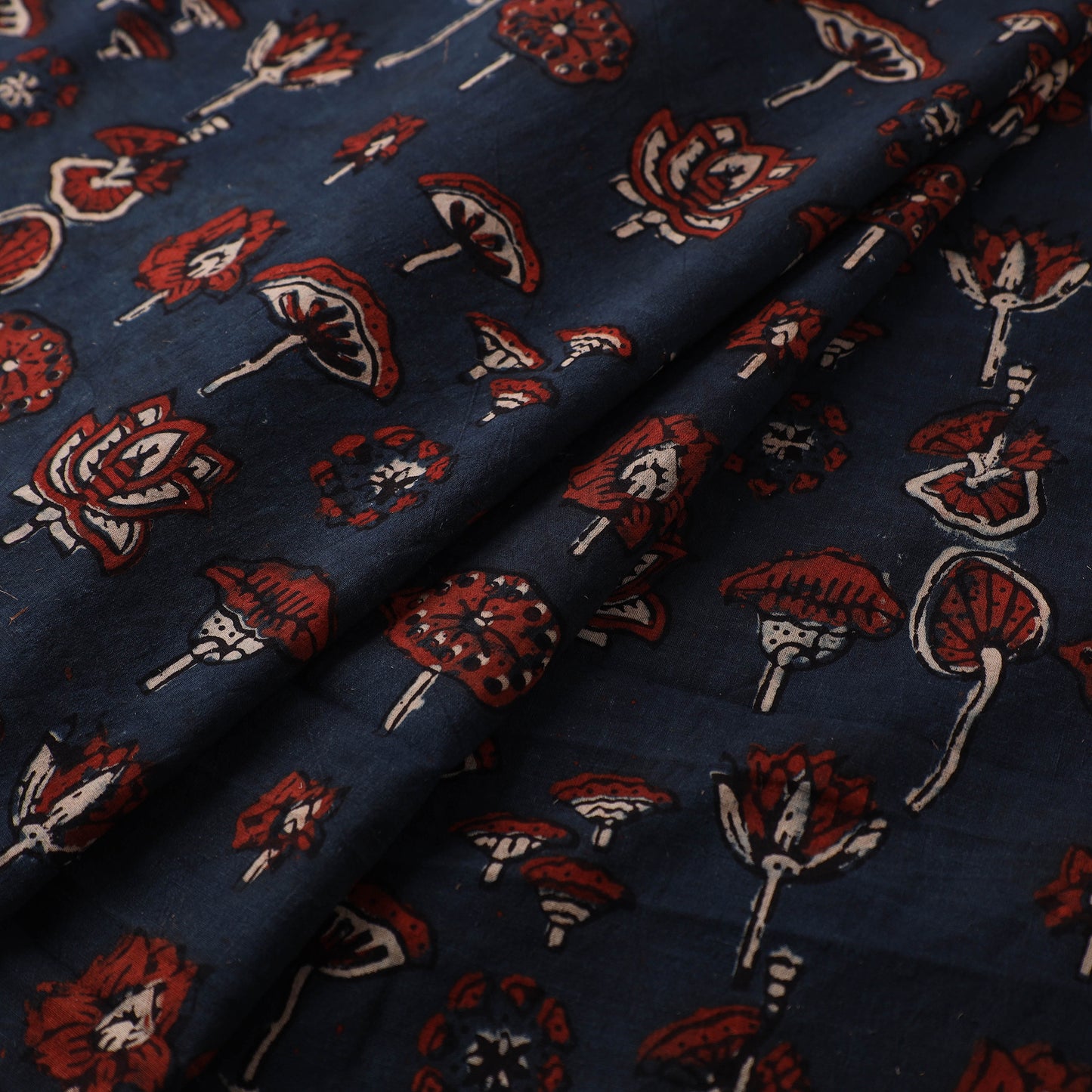 Kutch Hand Block Print Natural Dyed Cotton Ajrakh Fabric 16