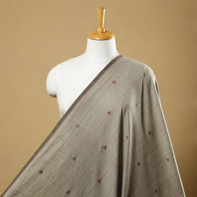 Grey Handspun Handloom Natural Dyed Cotton Jamdani Fabric