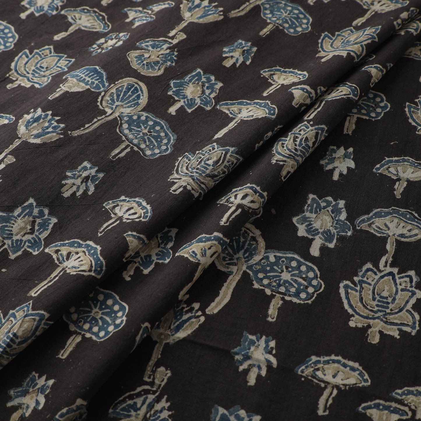 Kutch Hand Block Print Natural Dyed Cotton Ajrakh Fabric 17