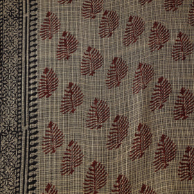 Beige - Kota Doria Cotton Natural Dyed Hand Block Bagh Print Fabric 01