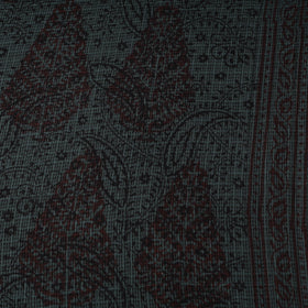 Green - Kota Doria Cotton Natural Dyed Hand Block Bagh Print Fabric 02
