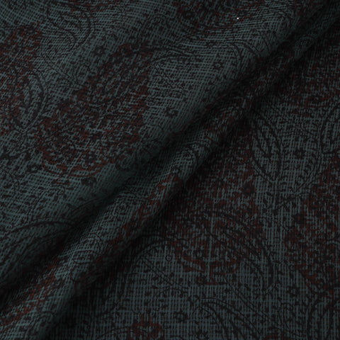 Green - Kota Doria Cotton Natural Dyed Hand Block Bagh Print Fabric 02