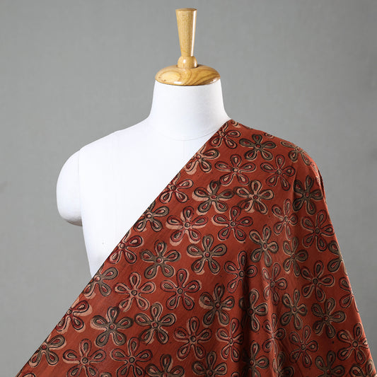 Orange - Kalamkari Block Printed Cotton Fabric