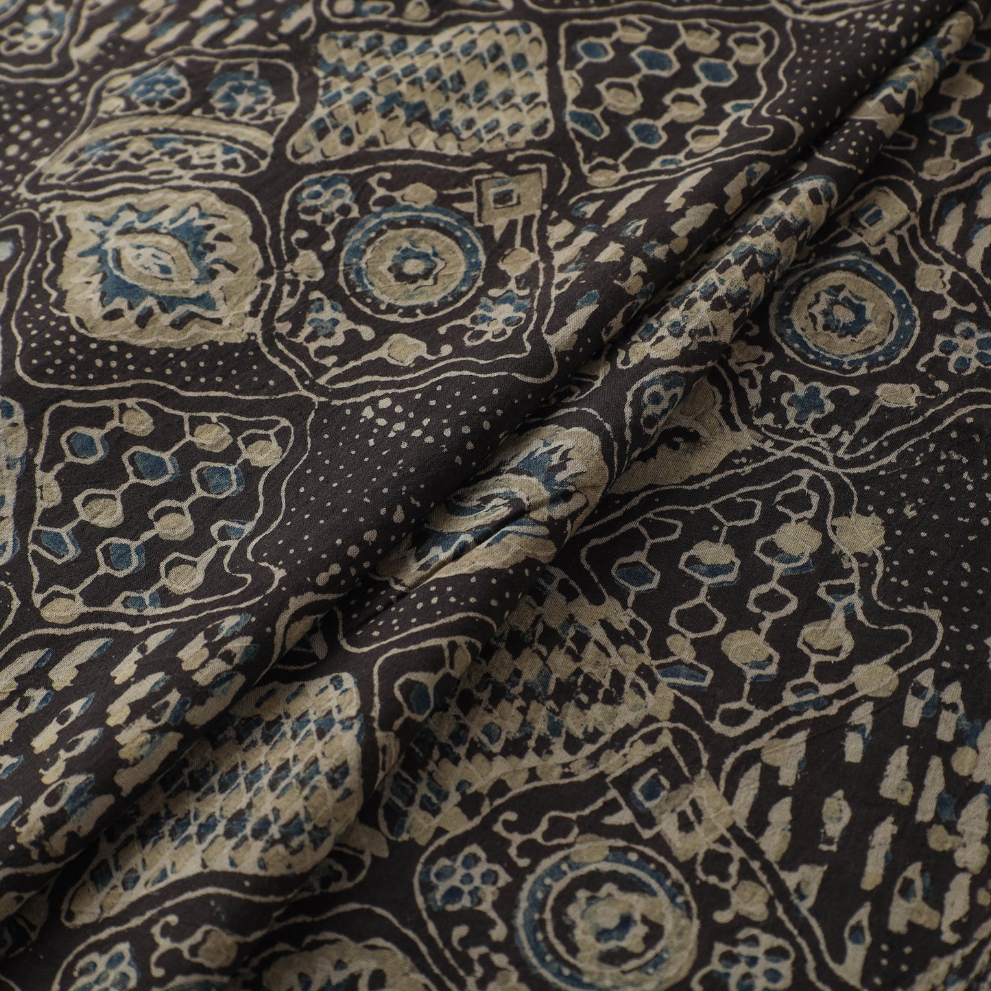 Kutch Hand Block Print Natural Dyed Cotton Ajrakh Fabric 18
