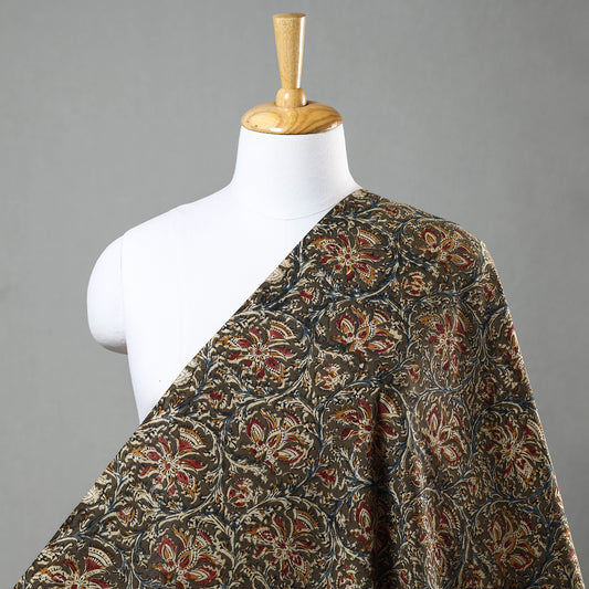 Brown - Kalamkari Block Printed Cotton Fabric
