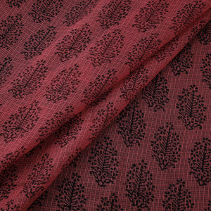 Pink - Kota Doria Cotton Natural Dyed Hand Block Bagh Print Fabric 05