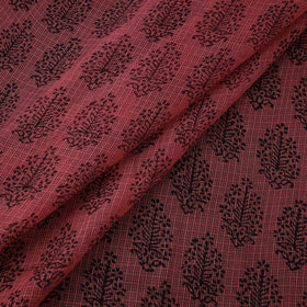 Pink - Kota Doria Cotton Natural Dyed Hand Block Bagh Print Fabric 05