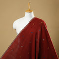Red Handspun Handloom Natural Dyed Cotton Jamdani Fabric