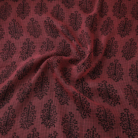Pink - Kota Doria Cotton Natural Dyed Hand Block Bagh Print Fabric 05