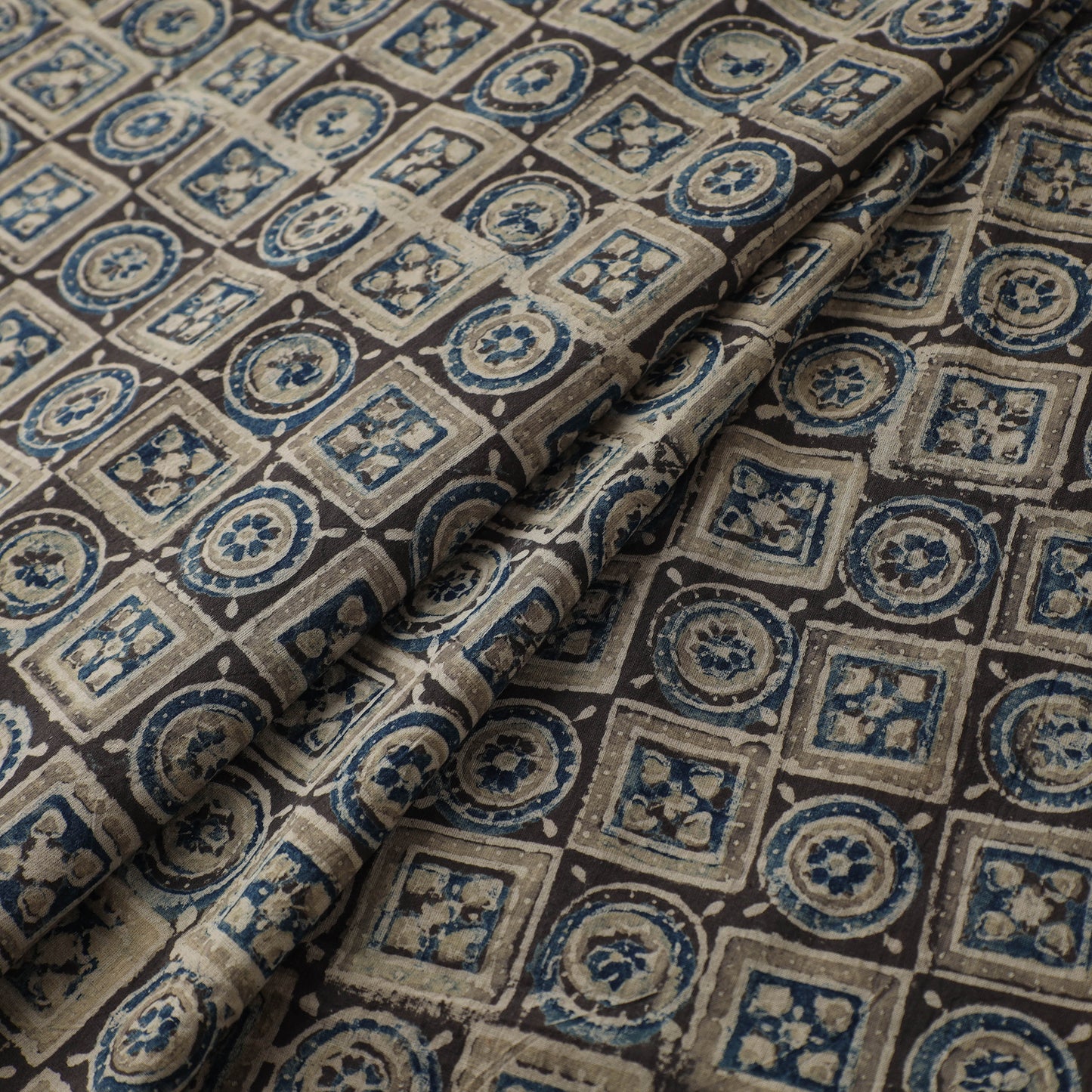 Kutch Hand Block Print Natural Dyed Cotton Ajrakh Fabric 21