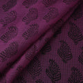 Purple - Kota Doria Cotton Natural Dyed Hand Block Bagh Print Fabric 06