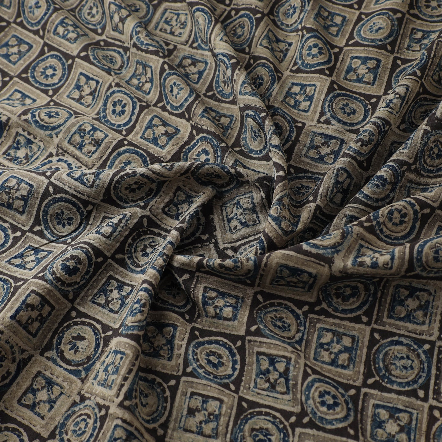 Kutch Hand Block Print Natural Dyed Cotton Ajrakh Fabric 21
