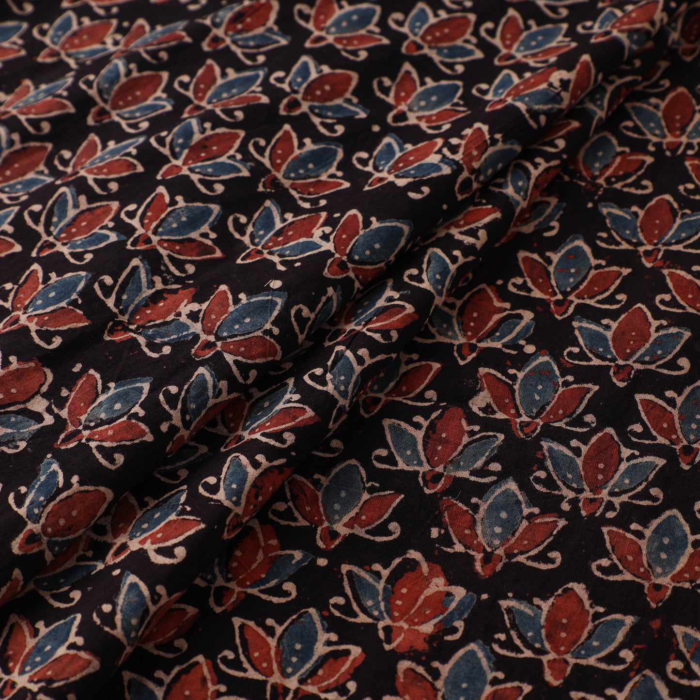 Kutch Hand Block Print Natural Dyed Cotton Ajrakh Fabric 23