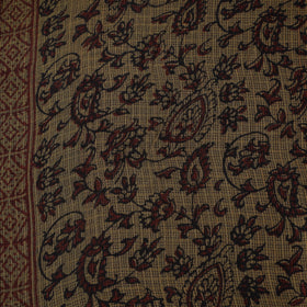 Yellow - Kota Doria Cotton Natural Dyed Hand Block Bagh Print Fabric 07