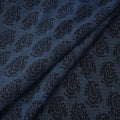 Blue - Kota Doria Cotton Natural Dyed Hand Block Bagh Print Fabric 08