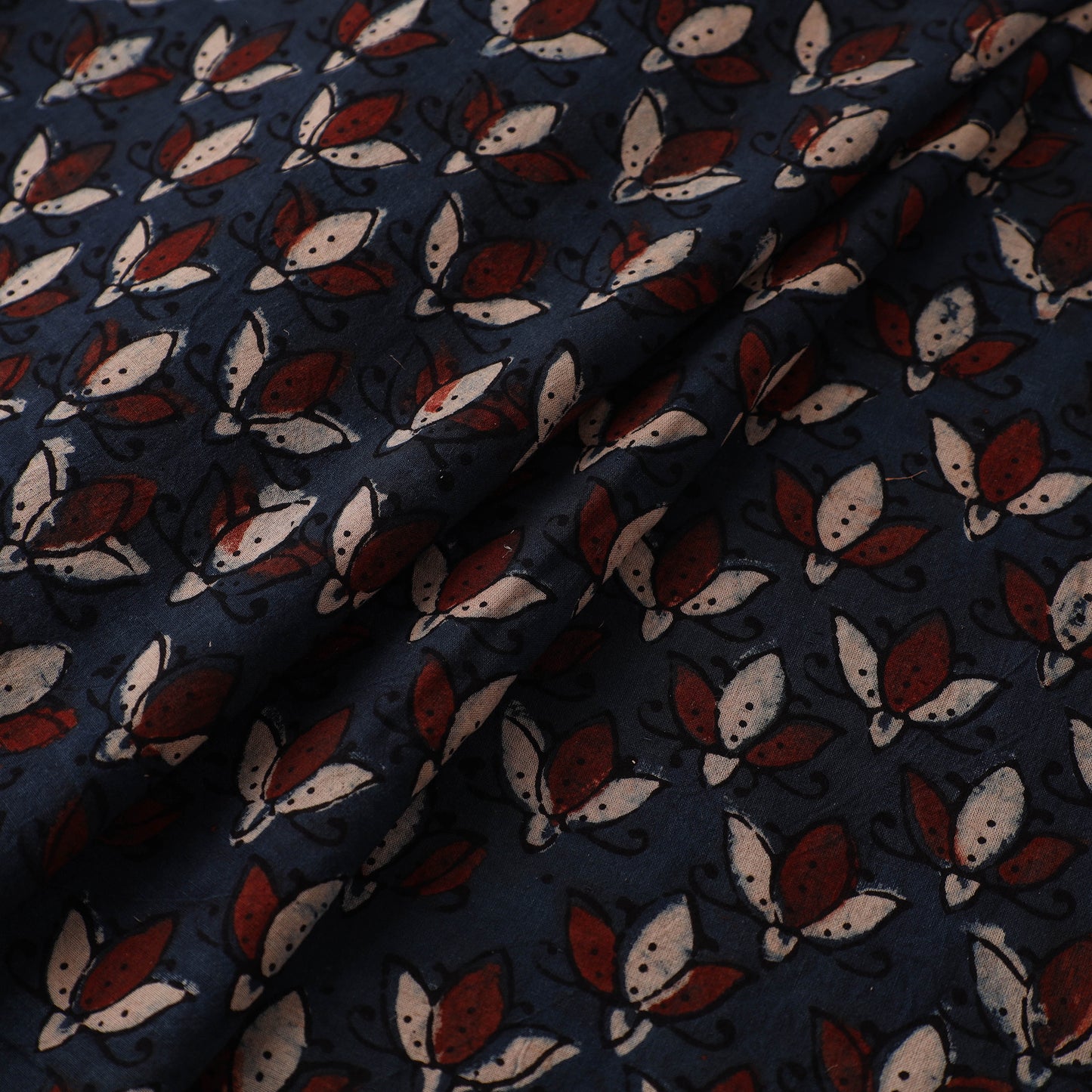 Kutch Hand Block Print Natural Dyed Cotton Ajrakh Fabric 24