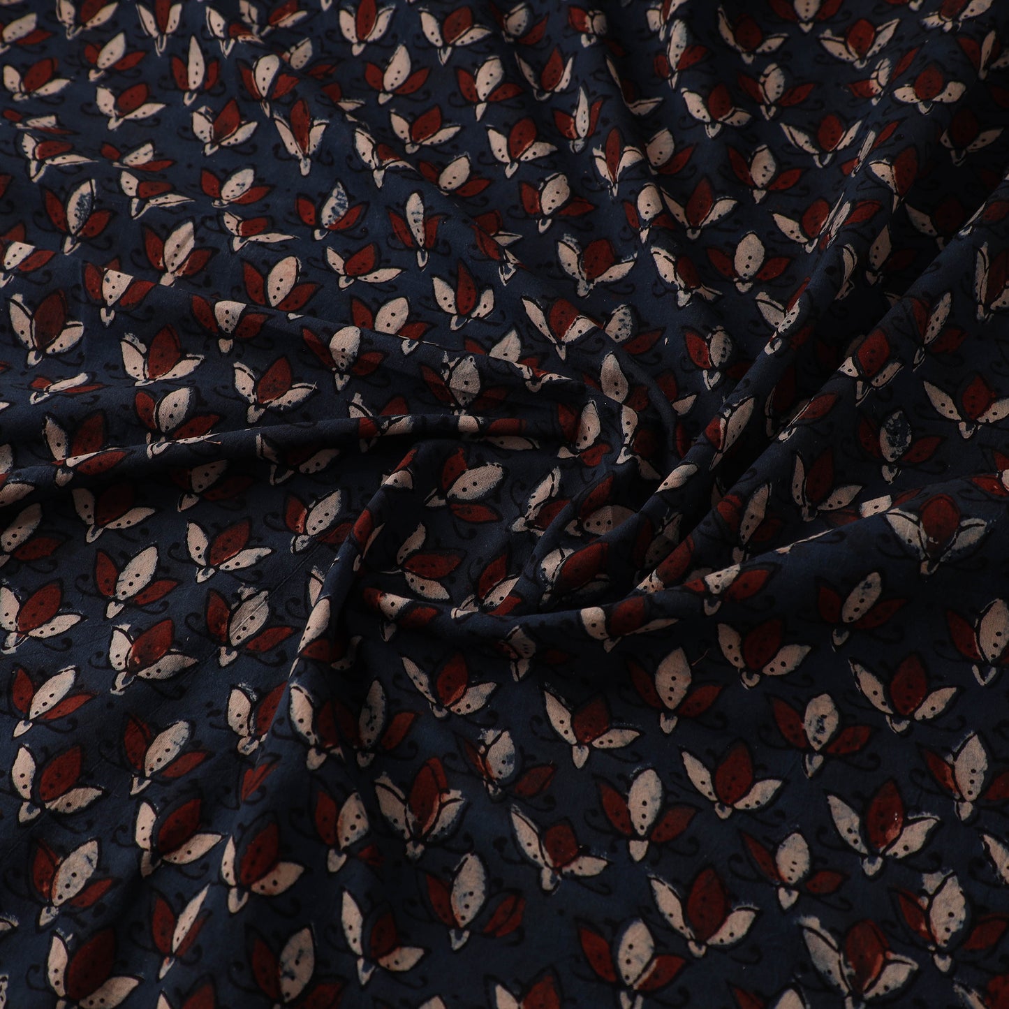 Kutch Hand Block Print Natural Dyed Cotton Ajrakh Fabric 24