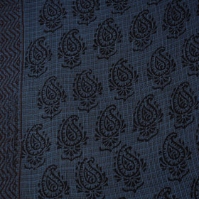 Blue - Kota Doria Cotton Natural Dyed Hand Block Bagh Print Fabric 08
