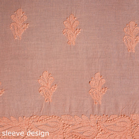 Peach - chikankari hand embroidery mul cotton unstitched