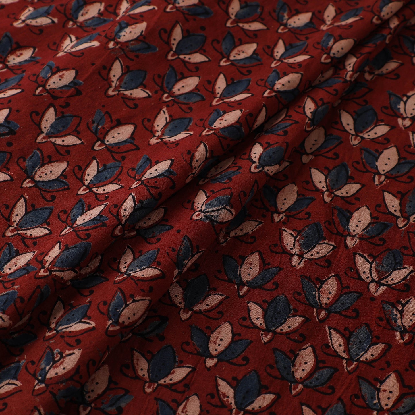 Kutch Hand Block Print Natural Dyed Cotton Ajrakh Fabric 25