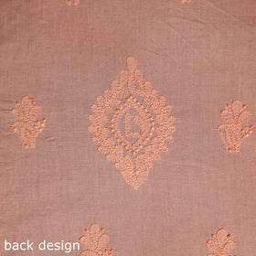 Peach - chikankari hand embroidery mul cotton unstitched