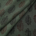 Green - Kota Doria Cotton Natural Dyed Hand Block Bagh Print Fabric 09