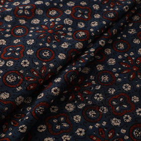 Kutch Hand Block Print Natural Dyed Cotton Ajrakh Fabric 26