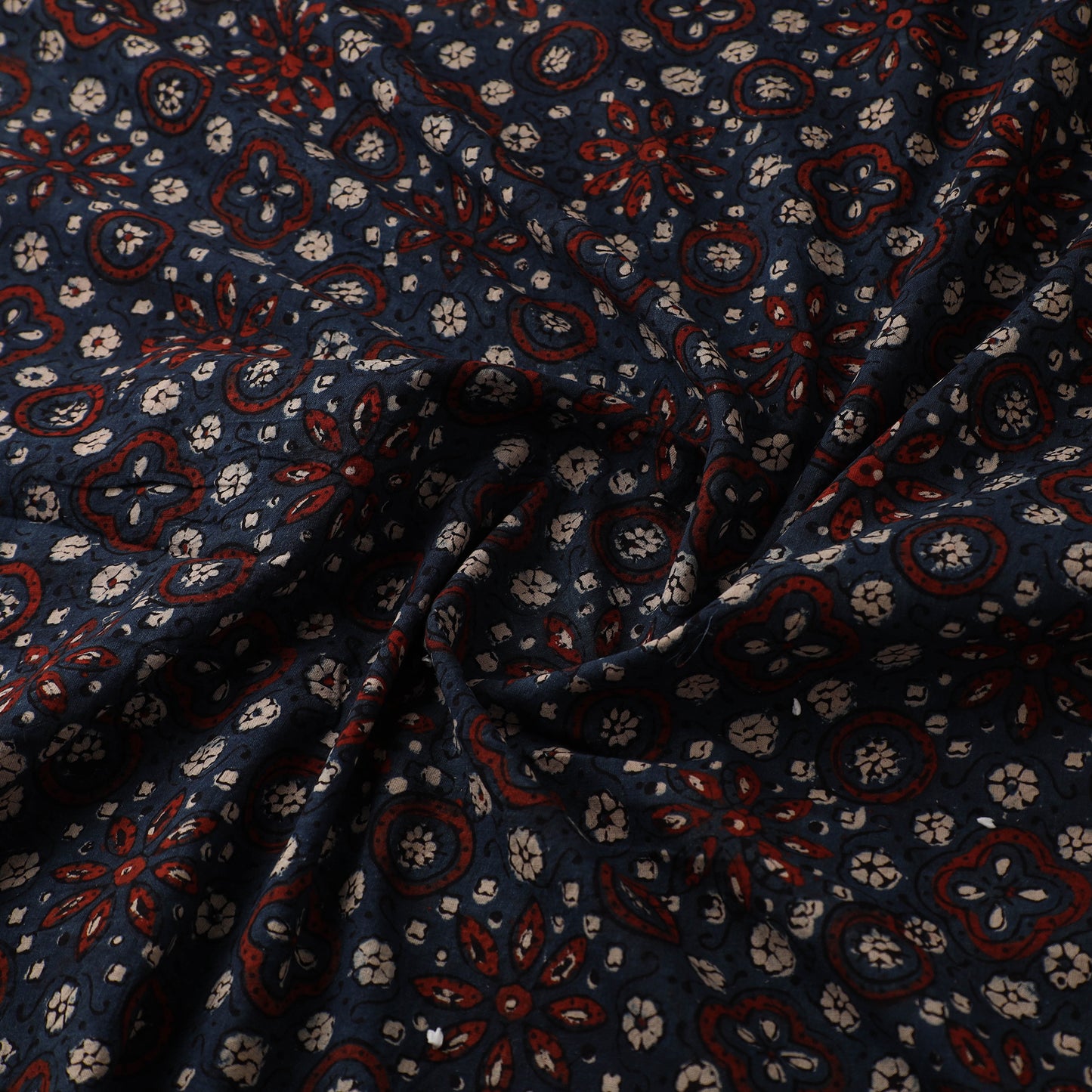 Kutch Hand Block Print Natural Dyed Cotton Ajrakh Fabric 26