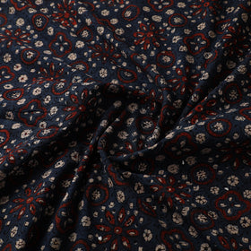 Kutch Hand Block Print Natural Dyed Cotton Ajrakh Fabric 26