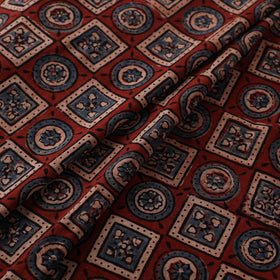 Kutch Hand Block Print Natural Dyed Cotton Ajrakh Fabric 27