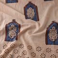 Beige - Natural Dyed Hand Block Print Ajrakh Cotton Hakoba Fabric 03
