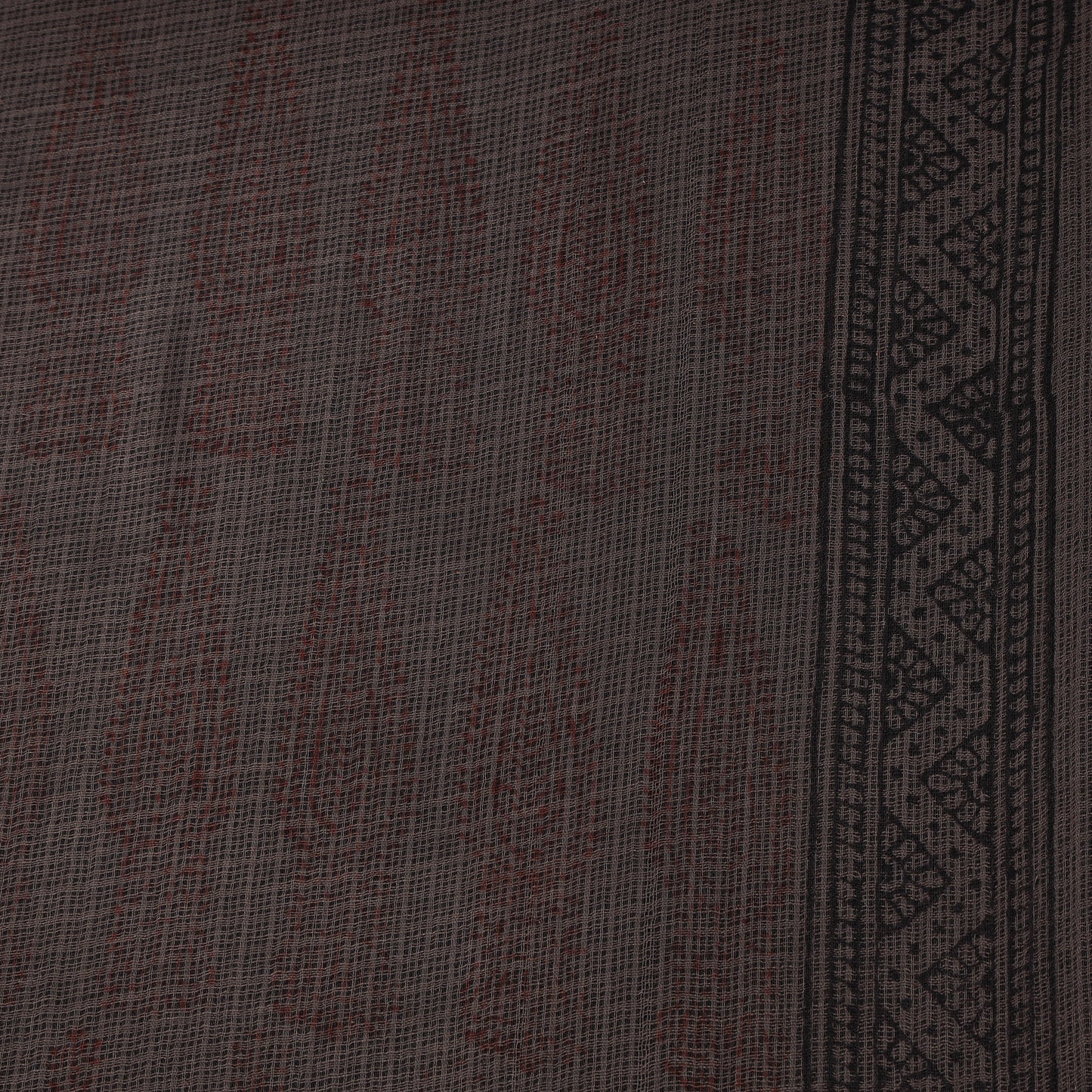 Brown - Kota Doria Cotton Natural Dyed Hand Block Bagh Print Fabric 11