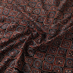 Kutch Hand Block Print Natural Dyed Cotton Ajrakh Fabric 28