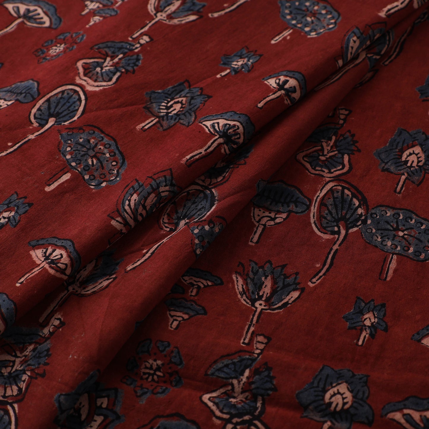 Kutch Hand Block Print Natural Dyed Cotton Ajrakh Fabric 29