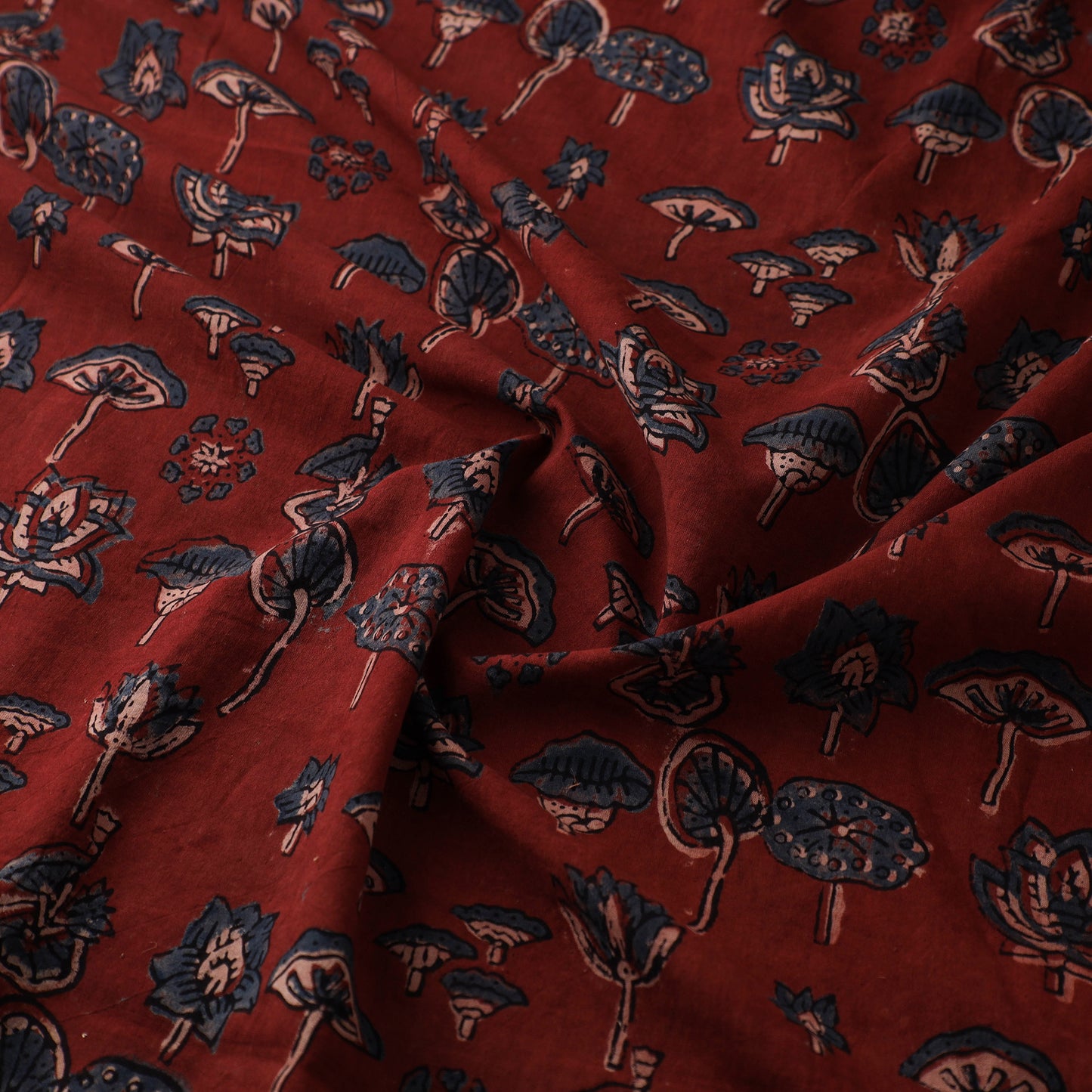 Kutch Hand Block Print Natural Dyed Cotton Ajrakh Fabric 29