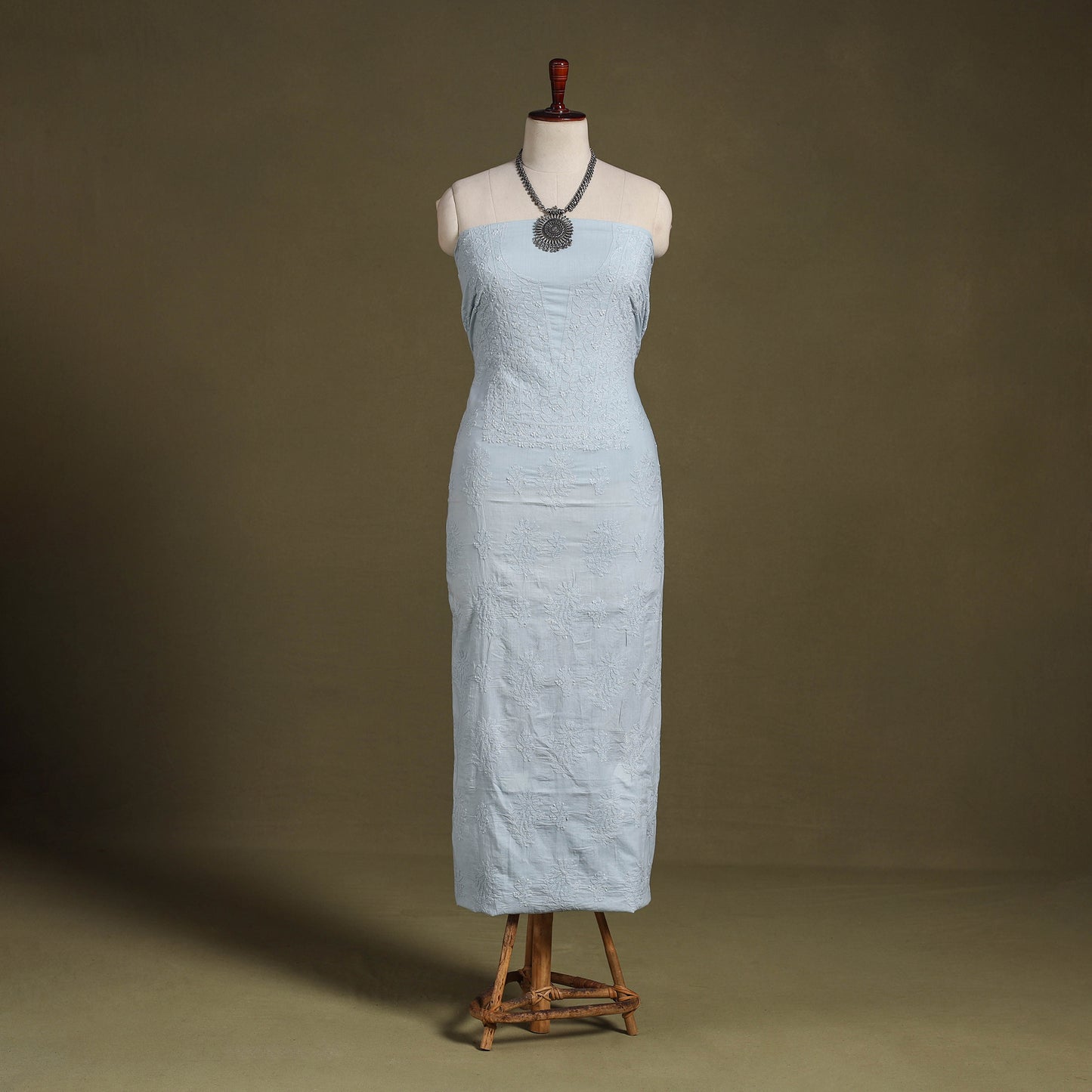 Chikankari Hand Embroidery Mul Cotton Kurta Material 