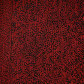 Red - Kota Doria Cotton Natural Dyed Hand Block Bagh Print Fabric 12