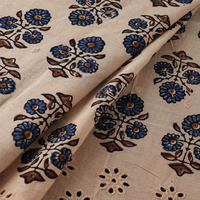 Natural Dyed Hand Block Print Ajrakh Cotton Hakoba Fabric 01