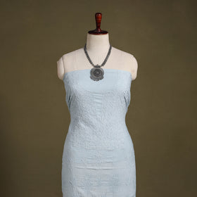 Chikankari Hand Embroidery Mul Cotton Kurta Material 