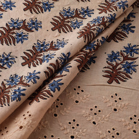 Natural Dyed Hand Block Print Ajrakh Cotton Hakoba Fabric 04