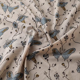 Beige - Kutch Hand Block Ajrakh Print Natural Dyed Cotton Fabric 01
