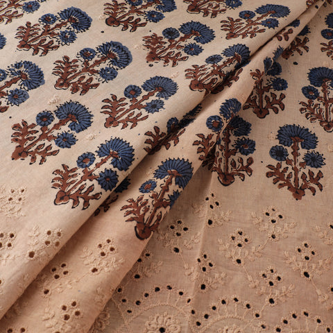 Natural Dyed Hand Block Print Ajrakh Cotton Hakoba Fabric 05