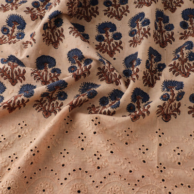 Beige - Natural Dyed Hand Block Print Ajrakh Cotton Hakoba Fabric 05