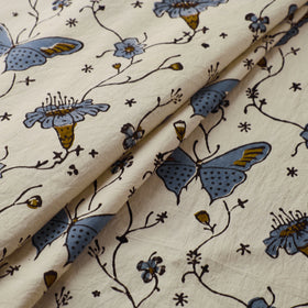 Beige - Kutch Hand Block Ajrakh Print Natural Dyed Cotton Fabric 17